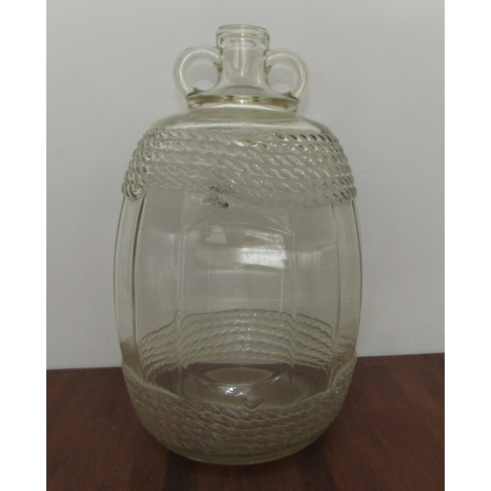 Vintage Pressed Glass Barrel Jug – Early 1900s